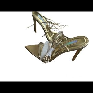Gold strap heels